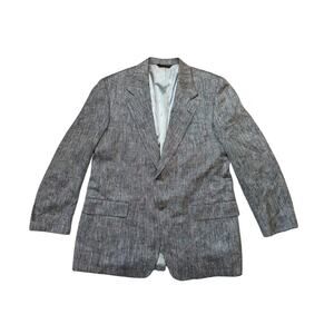 DON LACEY Men's Vintage 100% SILK Jacket/blazer, size LARGE; Gray w/ Colors
